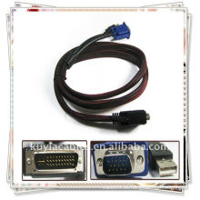 (30 + 5) Pin macho DVI a 15Pin VGA macho + adaptador de cable USB